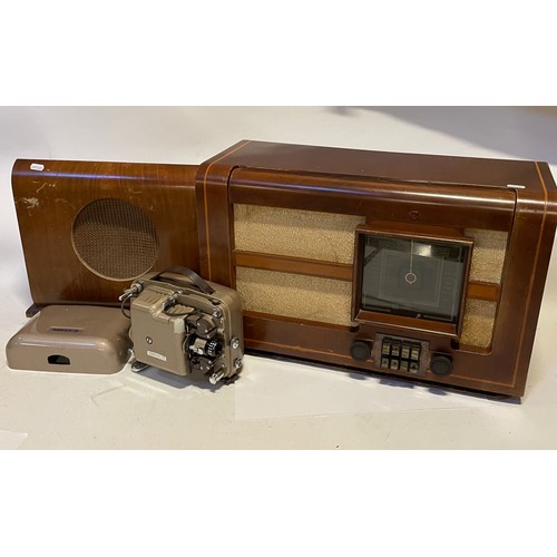 252 - A 1930s walnut cased Radio Mullard wireless, 57cm wide together with a cased Auto 700 radio and a Ri... 