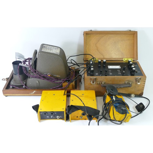 254 - Two BT telephone line testing oscillator No 87E with an amplifier 109G, together with a switch-unit ... 