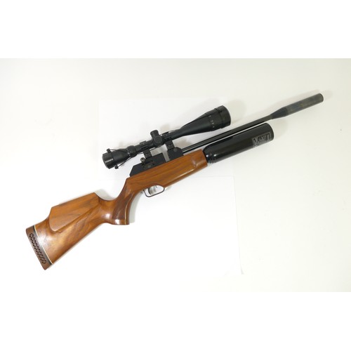 500 - Theoben Rapid England 17/177 .77 air rifle with textured semi-pistol grip, raised cheek piece, sound... 