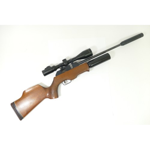 504 - Theoben England Rapid .22 cal air rifle, including sound moderator, aperture for a seven-shot magazi... 