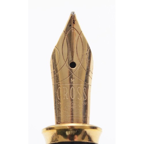 77 - Cross, a gold plated fountain pen14K nib, no cartridge,