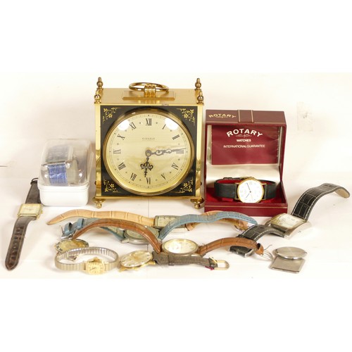 81 - A group of fashion watches and a Kienzle mantel clock.