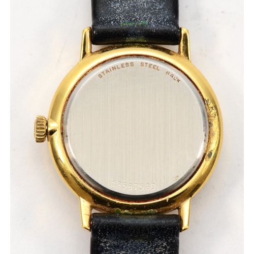 90 - Longines, a gold plated quartz ladies wristwatch, model 717 1141, 24mm, working when catalogued