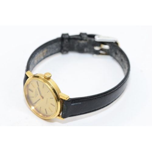 90 - Longines, a gold plated quartz ladies wristwatch, model 717 1141, 24mm, working when catalogued