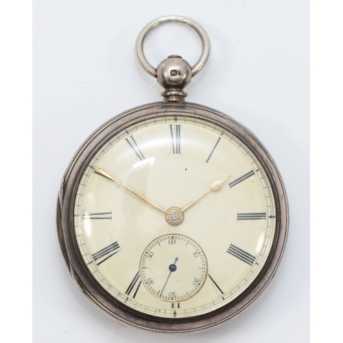 111 - E. Wise, Manchester, a Victorian silver fusee pocket watch, London, 1879, signed movement, numbered ... 