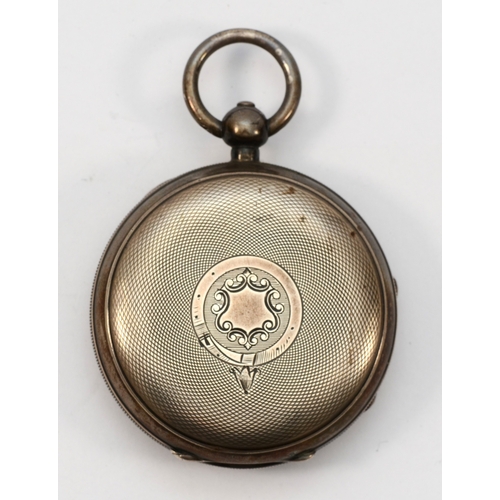 114 - Waltham, an Edwardian silver key wind open face pocket watch, Birmingham 1905, signed and numbered m... 