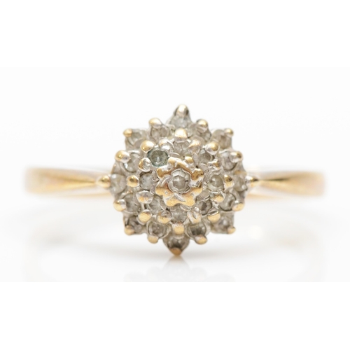 245 - A 9ct gold eight cut diamond cluster ring, J-K, 1.6gm.