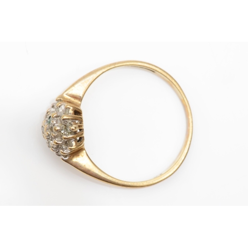 245 - A 9ct gold eight cut diamond cluster ring, J-K, 1.6gm.