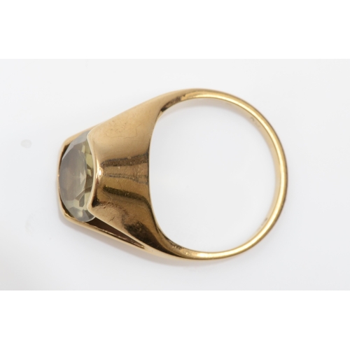 248 - A 9ct gold abstract citrine dress ring, N, 4.1gm.