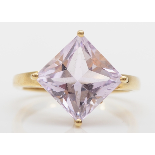 301 - A 9ct gold amethyst dress ring, 11mm, S-T, 3.9gm.