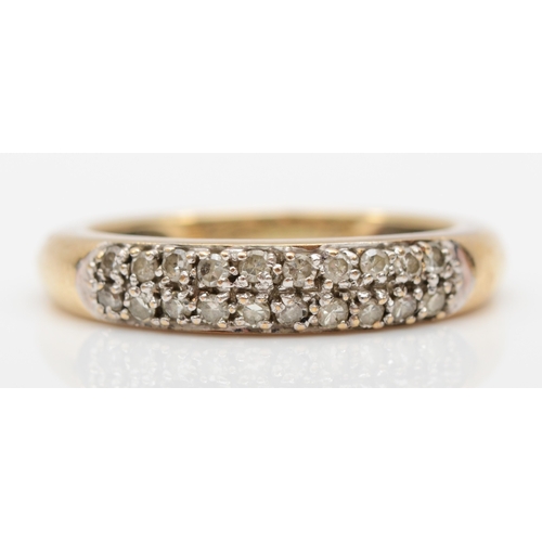 526 - A 375 gold eight cut diamond dress ring, L, 2.5gm.