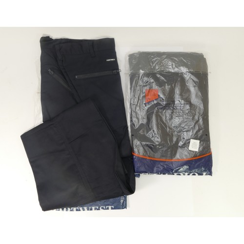 124 - Two pairs of Portwest Action Trousers, Tall, Dark Navy, Size 38