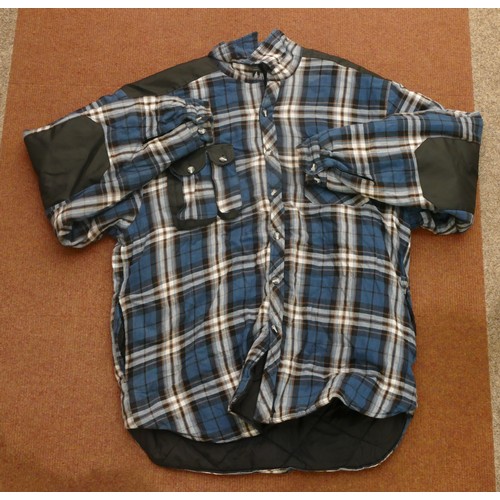 210 - Dickies Padded shirt - Edmonton, green check with tag size XL with a blue similar padded shirt, size... 