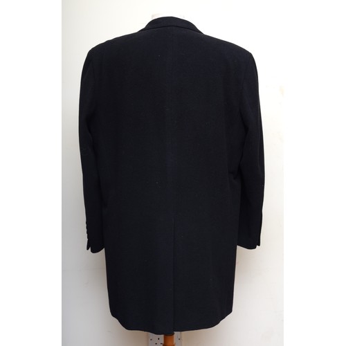 250 - Greenwoods, 60% wool, 40% polyester, black men's overcoat, size 46