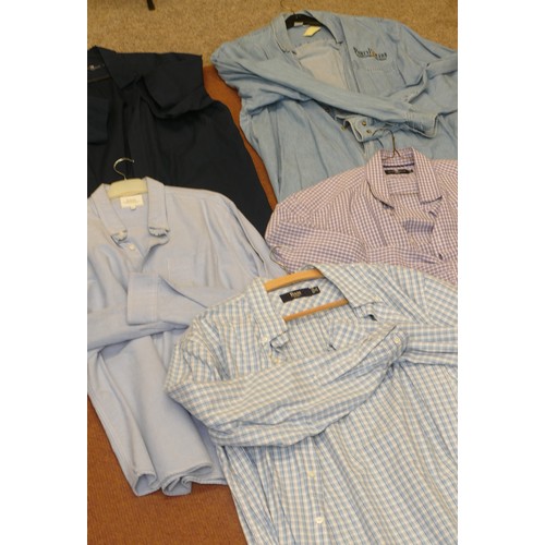 260 - Bass checked cotton shirt, blue, XL.  Easy cotton shirt, light blue, XL.  Blue Harbour checked shirt... 