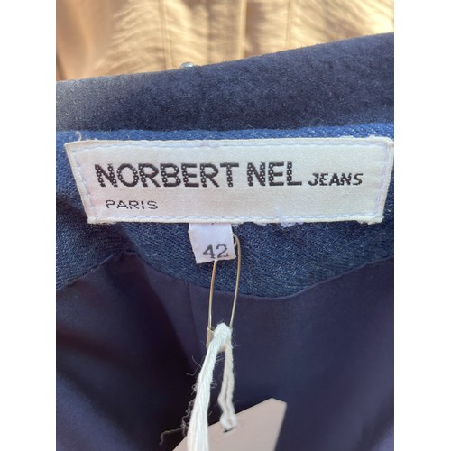 298 - Ladies retro/vintage 1980's Norbert Nel Jeans, Paris, full length coat with suede, studs, gems and b... 