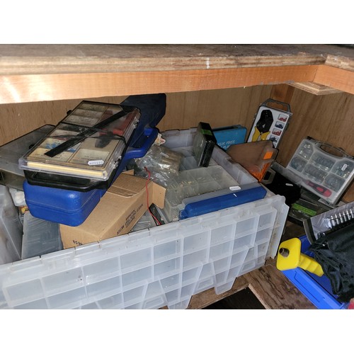 22 - A large group of unused and used boxes of hardware to include nuts and bolts, washers, grub screws.