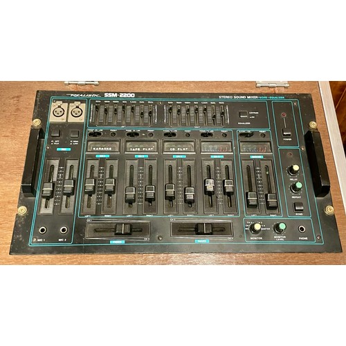 79 - A large collection of DJ/Entertainers equipment, to include a Realistic sound mixer SSM-2200, a Carl... 