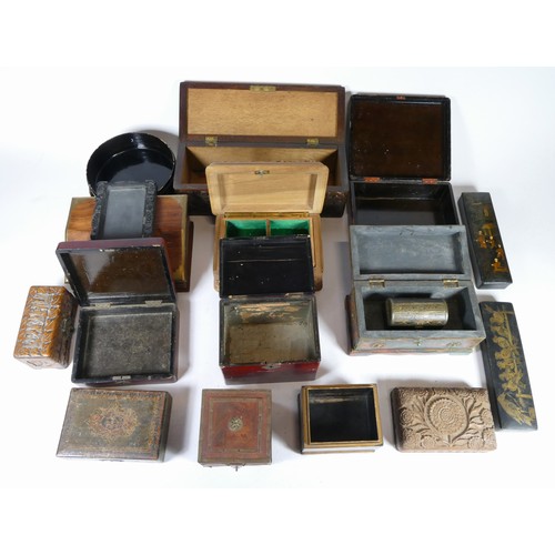 121 - A collection of mid 20th century and later boxes of various sizes, to include chinoiserie black lacq... 