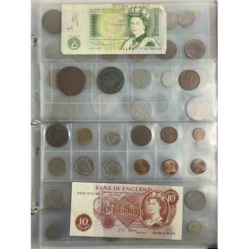 142 - A collection of coins to include some silver, nickel and copper, circa 1900-1990, including five pou... 