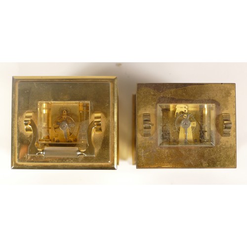 209 - A 20th century Fox & Simpson brass cased carriage clock, 16cm high together with a 20th century Fren... 