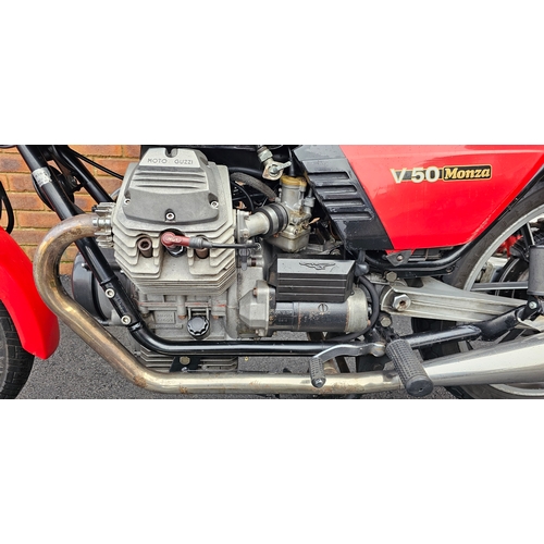 572 - 1982 Moto Guzzi V50 Monza, 493cc. Registration number NMD 137X. Frame number PE12224. Engine number ... 