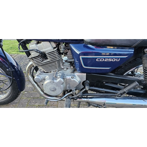 513 - 1989 Honda CD250U, 248cc. Registration number G808 JWX. Frame number MA02 5000681. Engine number MC0... 