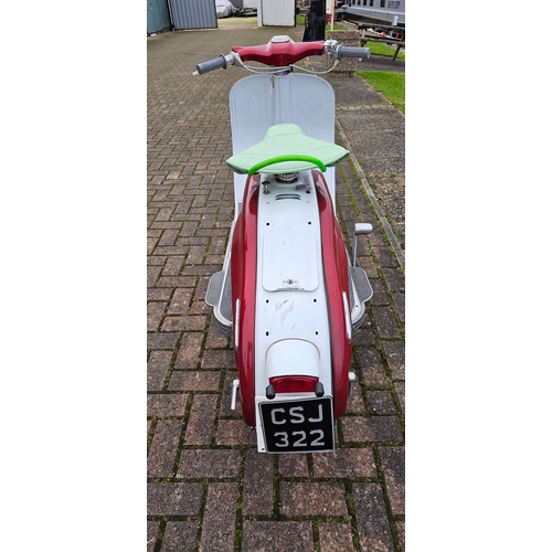 498 - 1957 Lambretta 150LD, 150cc. Registration number CSJ 322. Frame number 257865 150LD. Engine number 1... 