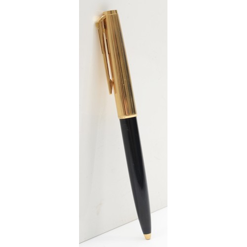Mont Blanc, a M84 gold plated ball point pen with lever retraction