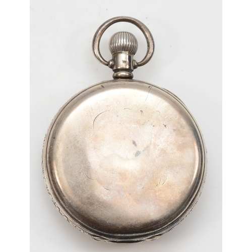 80 - A George V silver cased open faced key less wind pocket watch, by Dennison Watch Case Co, Birmingham... 