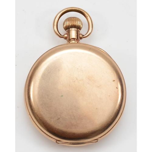 85 - Connard & Son LTD, Southport, a gold plated open faced key less wind pocket watch, the enameled dial... 