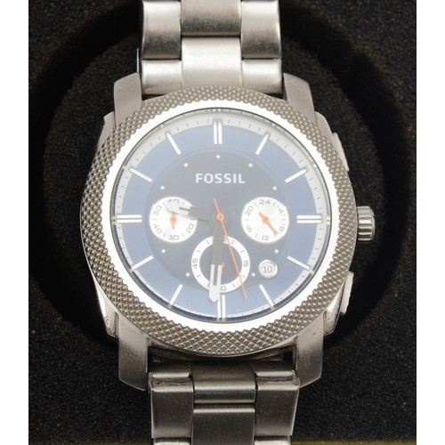 95 - Fossil, a grayed stainless steel Twist gentleman's automatic wristwatch, ME-1012, together with chro... 