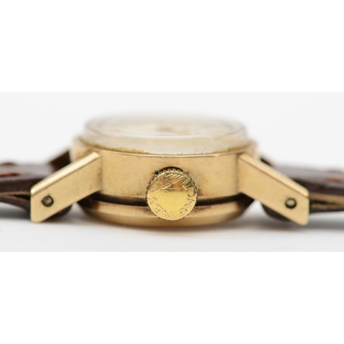 101 - Longines, a 9ct gold cased ladies wrist watch, London 1965, the dial with baton numerals, 17 jewel m... 