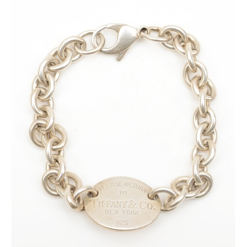 130 - A silver Tiffany & Co identity bracelet, 19.5cm, 26gm.