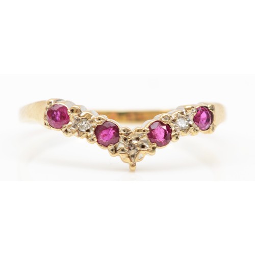 158 - A 9ct gold ruby and illusion set diamond dress ring, R, 1.6gm.