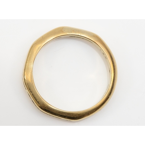 241 - A 9ct gold eight cut diamond half eternity ring, stated weight .25, M, 3.9gm.