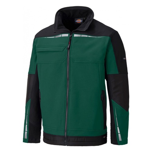 87 - Dickies Pro Softshell work jacket, Cordura reinforced high wear areas, 320gms, size small. Green/bla... 