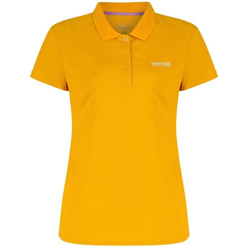 96 - Regatta Active polo sports tops, six moisture wicking, UPF sun protection, size 16, colour gold heat... 