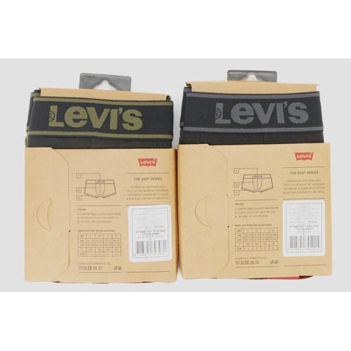 118 - Levis Trunks, four pairs, size XL, 2 x charcoal, 2 x khaki, 2 packs. (2)