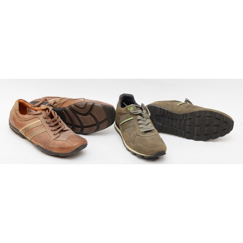 122 - Hugo Boss, green casual/trainers, size 10, together with a pair Hush Puppy Hamlets, casual/trainer s... 