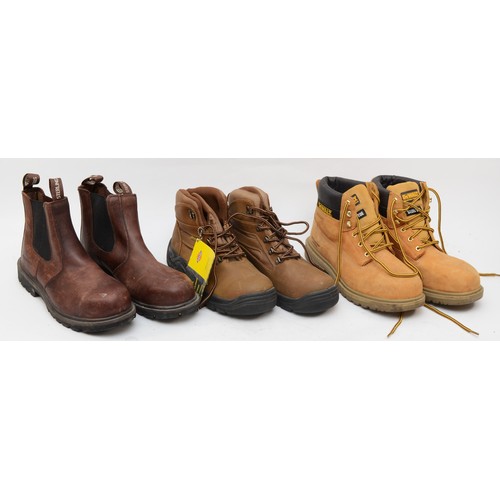 129 - Men's lace up work boots to include Dickies, brown boots, new with tags, size 9. Dewalt, no tags, la... 