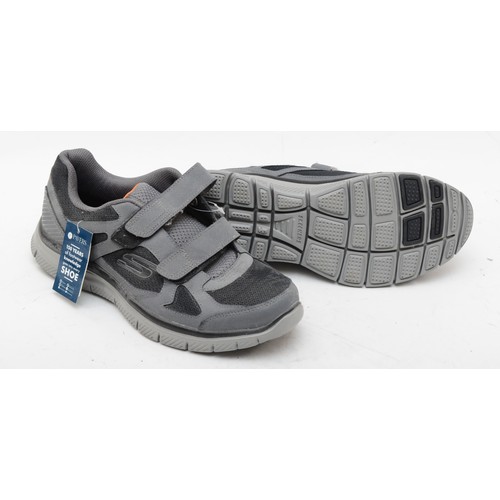 130 - Skechers Trainers with memory foam insoles. New with tags.  Grey. Size 9.