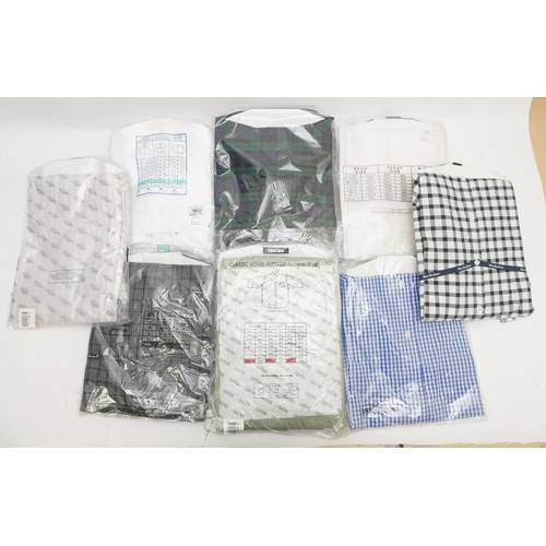 137 - Striped, checked and plain shirts by Blue Harbour, Lee Cooper, Cotton Traders, James Pringle with ot... 