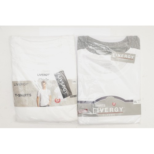 138 - Livergy Classic T Shirts, Two size XXL in white/grey.
Together with Five XXXL in white. All new in b... 