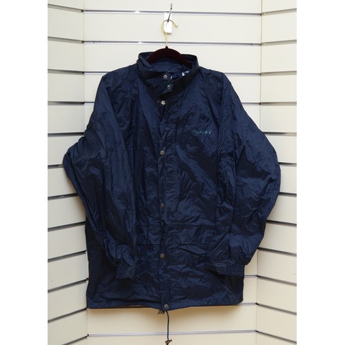 145 - Scanda, size medium, worn waterproof, no fill, rain jacket. Navy.