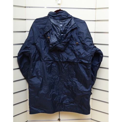 Scanda, size medium, worn waterproof, no fill, rain jacket. Navy.