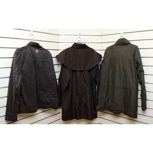 146 - Cotton Traders, brown waterproof jacket, fold away hood, New without tags. Size 2XL. Together with a... 