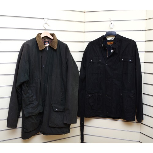 147 - Game, Black wax coat, used, size XXL, together with a Dickies Westfield Green Wax coat, used, size X... 