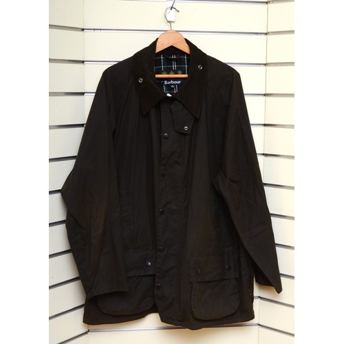 151 - Barbour, brown wax jacket, used good condition, black/yellow check lining, size XXL.