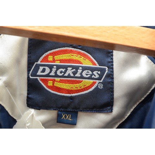 153 - Dickies fleeces, one pullover with quarter zip, grey/blue, size XL. Pre-worn, together with a blue c... 